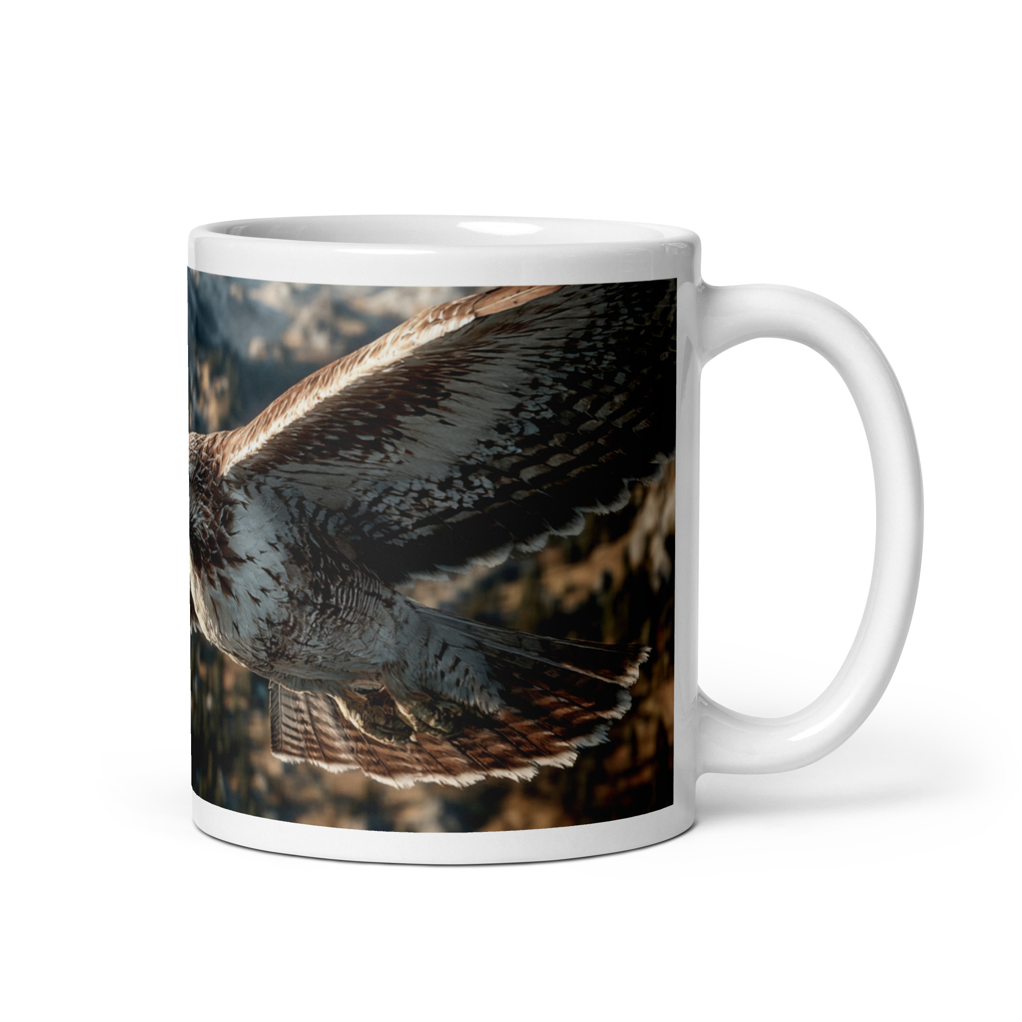 Soaring Red-Tailed Hawk 11 oz Mug 3 Red-Tailed Hawk 11 oz Mug – Protect Lassen