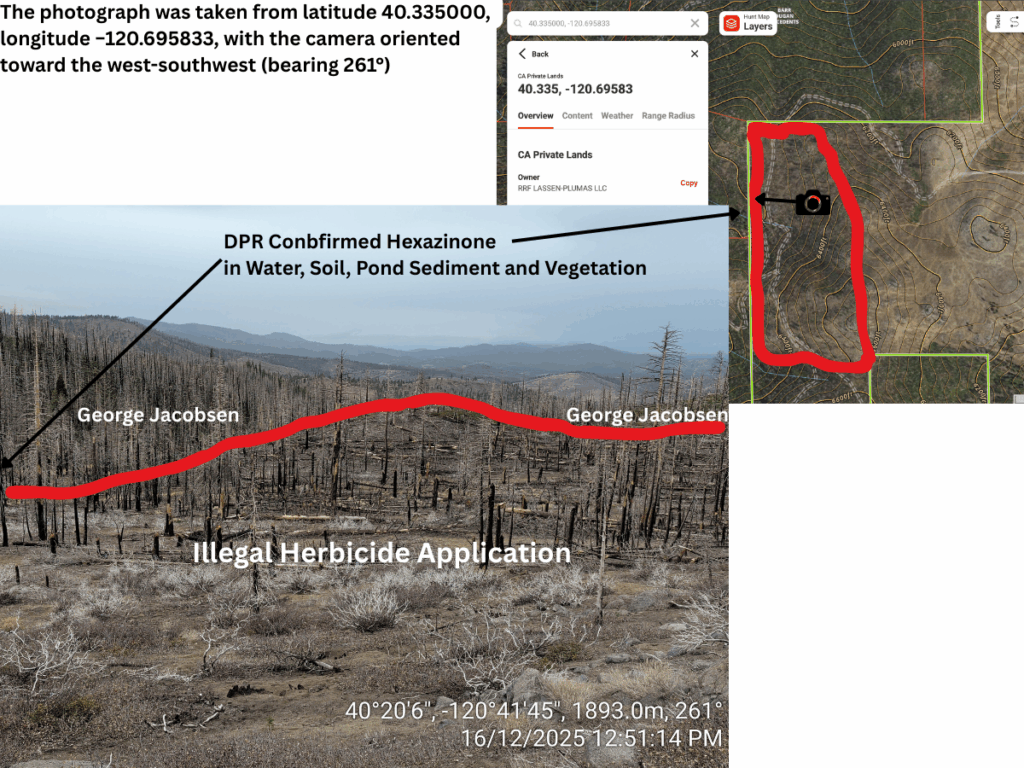 Illegal 70 + Acre Herbicide Application Photos and Evidence for the Lahontan Water Board 11 40.335000 120.695833 2