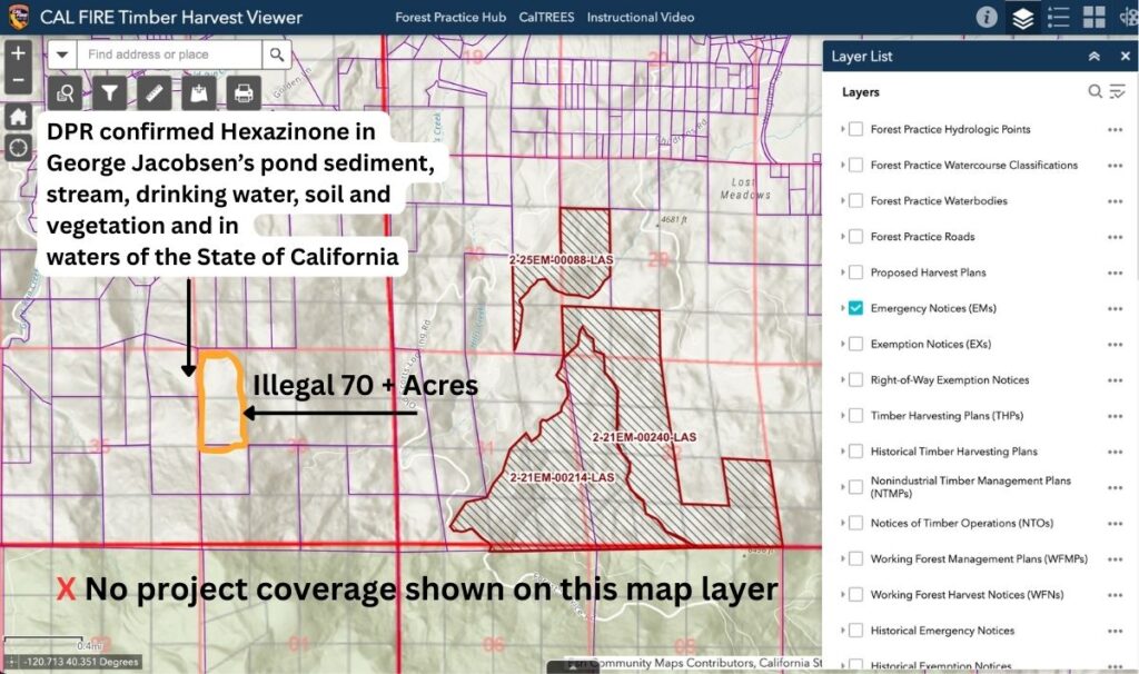 Illegal 70 + Acre Herbicide Application Photos and Evidence for the Lahontan Water Board 290 Cal Fire Emergency Notices 1
