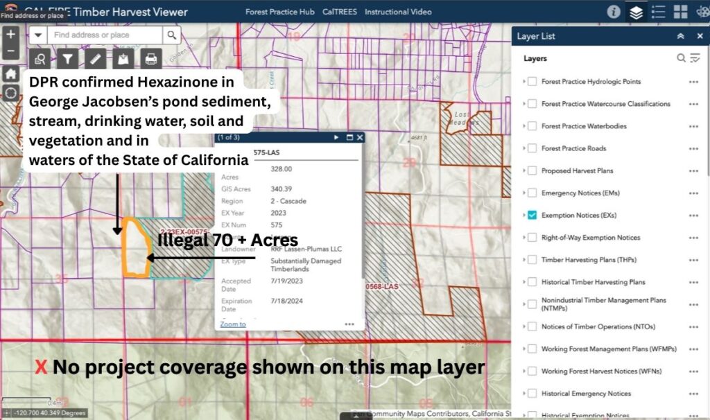 Illegal 70 + Acre Herbicide Application Photos and Evidence for the Lahontan Water Board 292 Cal Fire Exemption Notices 2