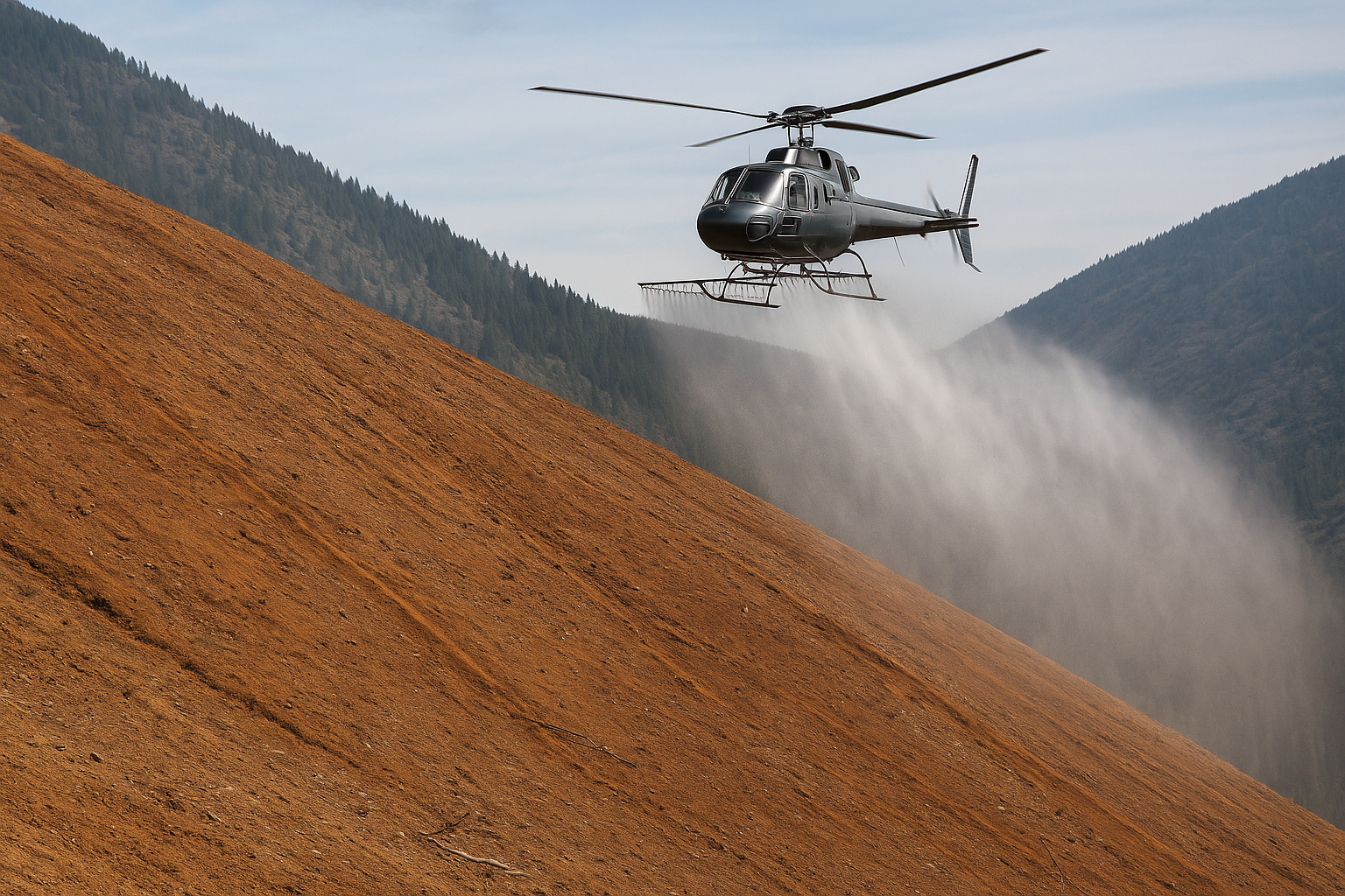 helicopter spraying herbicide in lassen county ca